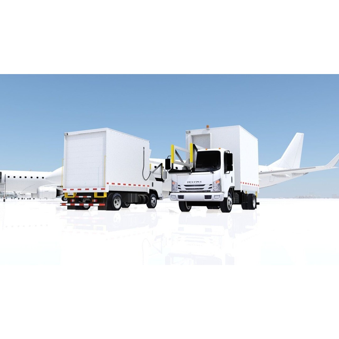 Catering Truck 3D Model – Low Poly Game Asset, Blank Texture - View 13