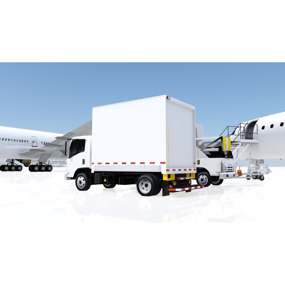 Catering Truck 3D Model – Low Poly Game Asset, Blank Texture - View 14