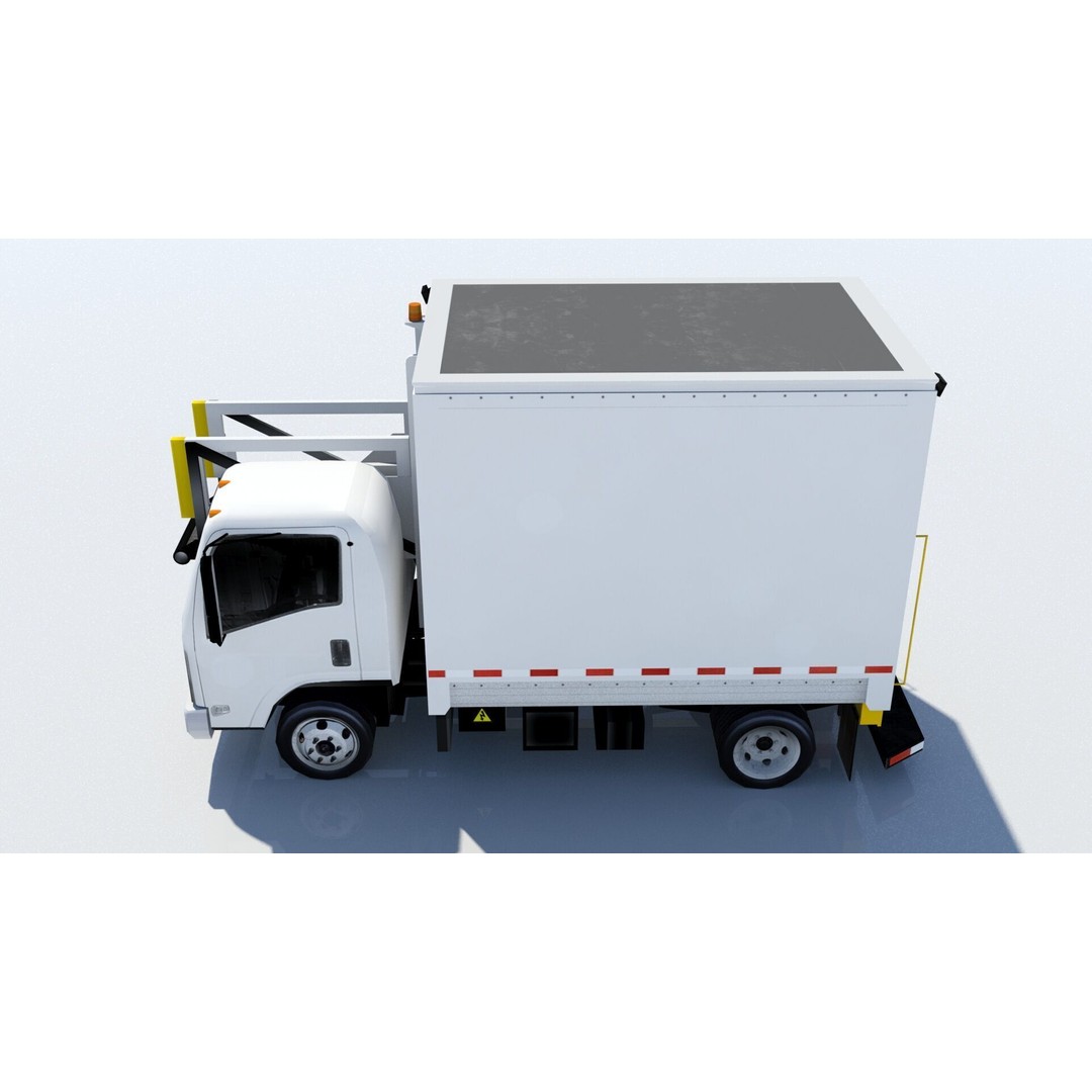 Catering Truck 3D Model – Low Poly Game Asset, Blank Texture - View 3