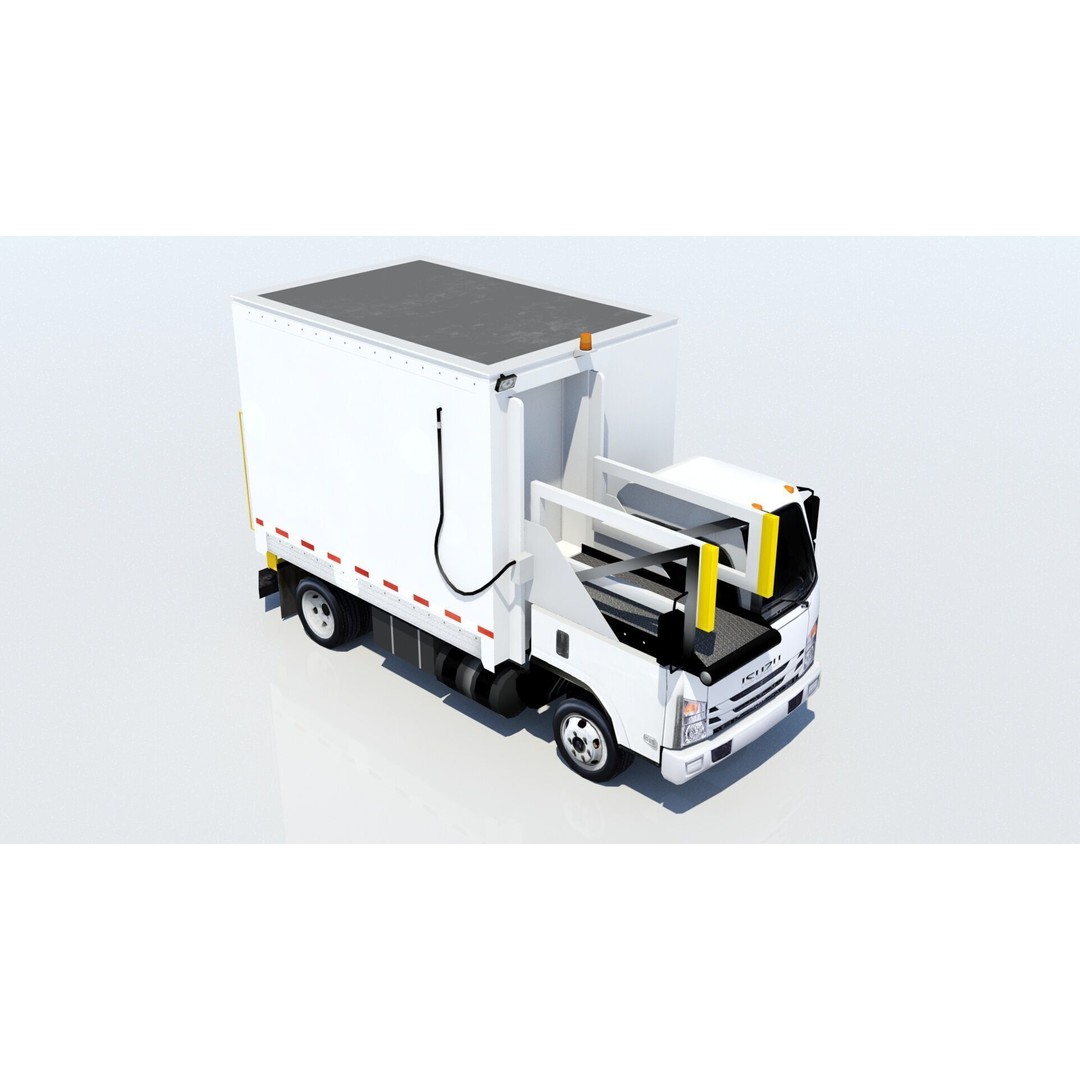 Catering Truck 3D Model – Low Poly Game Asset, Blank Texture - View 8