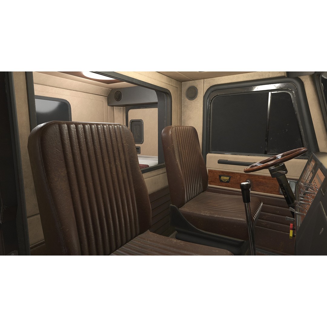 Flat Top Semi Truck 3D Model – Low Poly Game Asset, FBX, PBR Textures - View 13