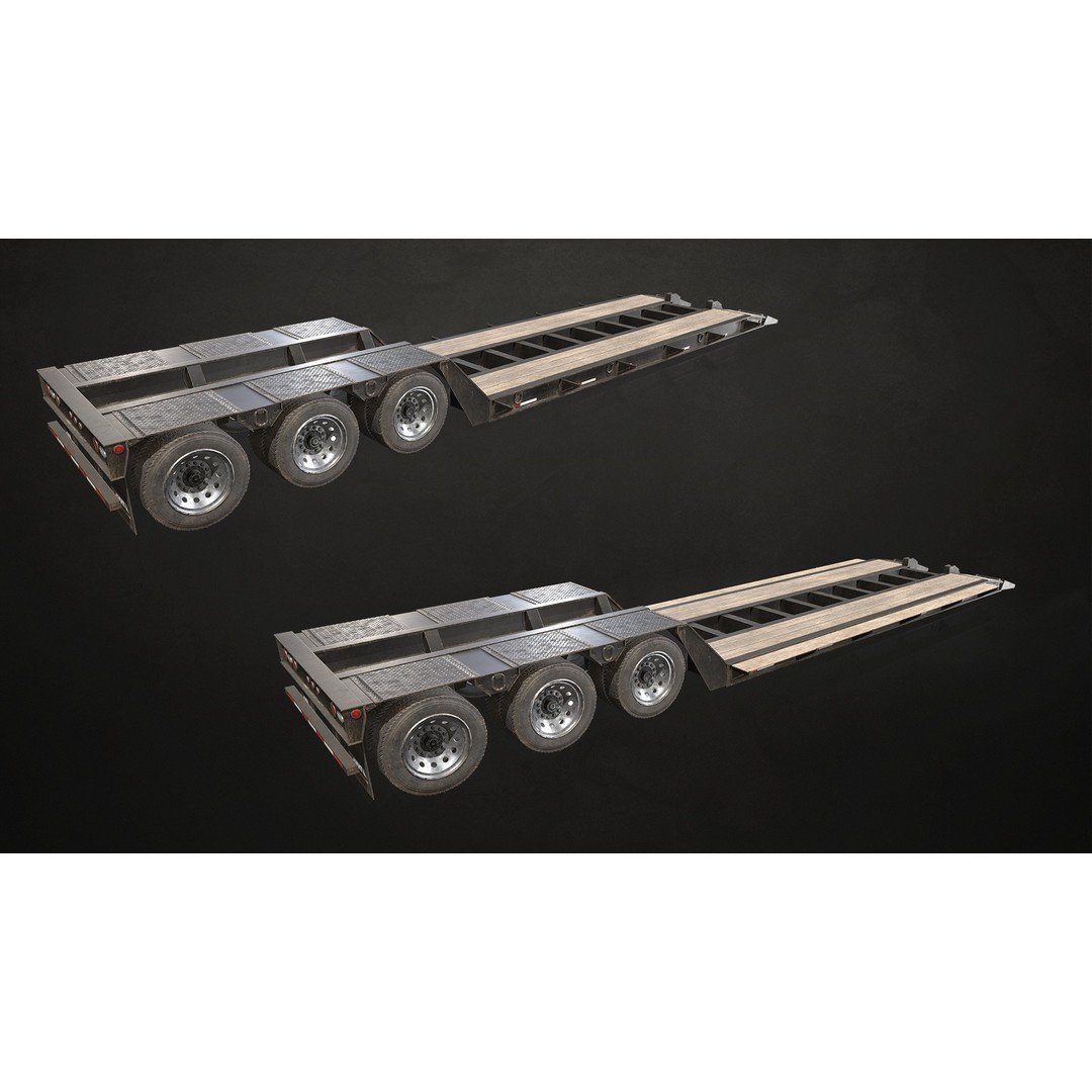 Flat Top Semi Truck 3D Model – Low Poly Game Asset, FBX, PBR Textures - View 18