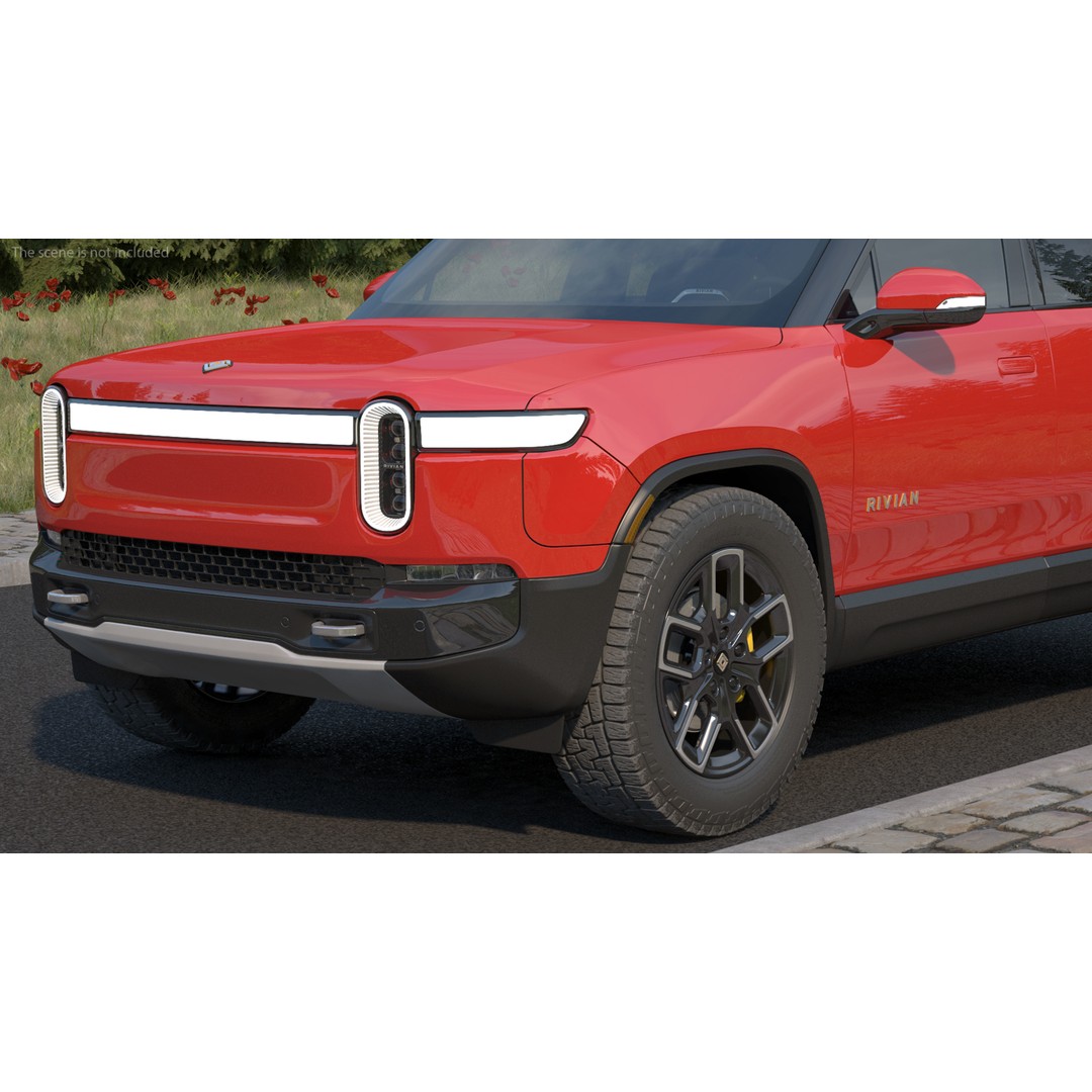 2023 Rivian R1S Quad Motor Red 3D Model – High Poly PBR SUV, FBX, OBJ - View 11