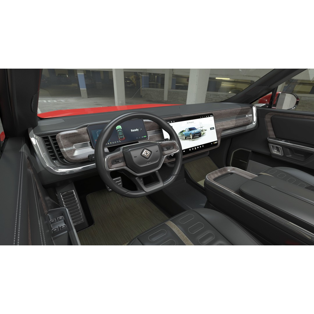 2023 Rivian R1S Quad Motor Red 3D Model – High Poly PBR SUV, FBX, OBJ - View 20