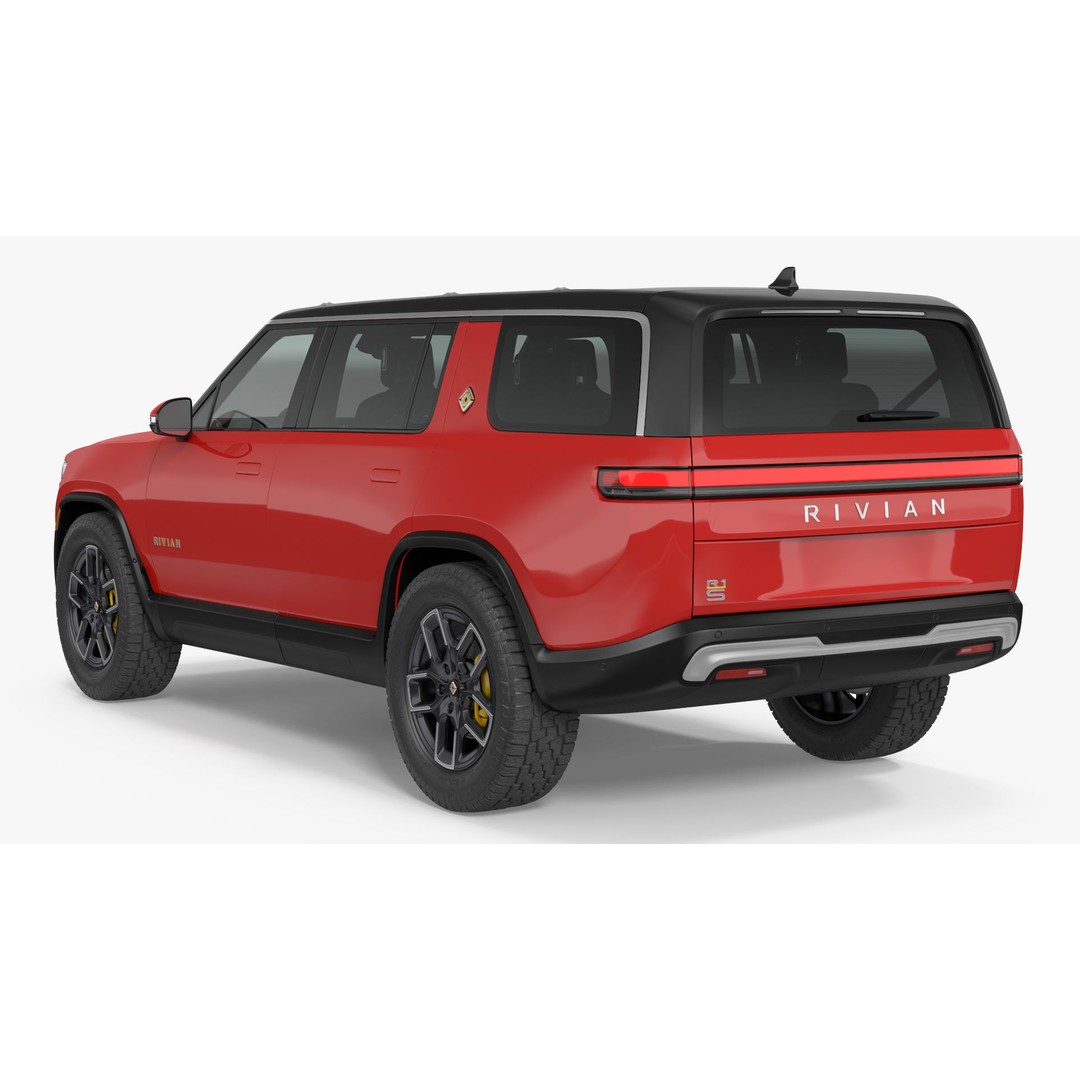 2023 Rivian R1S Quad Motor Red 3D Model – High Poly PBR SUV, FBX, OBJ - View 26