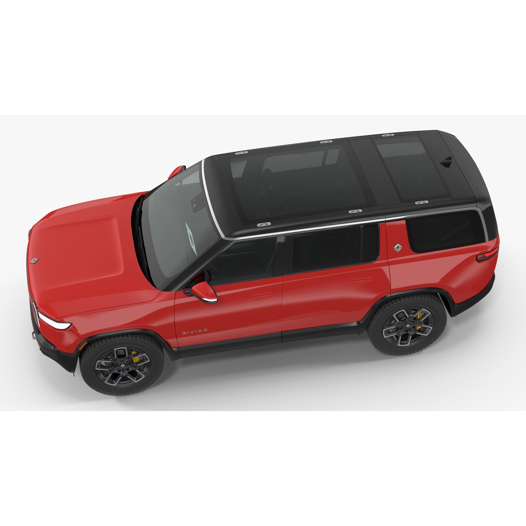 2023 Rivian R1S Quad Motor Red 3D Model – High Poly PBR SUV, FBX, OBJ - View 28