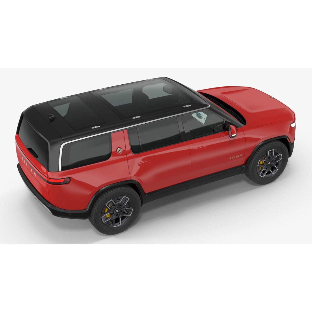 2023 Rivian R1S Quad Motor Red 3D Model – High Poly PBR SUV, FBX, OBJ - View 29