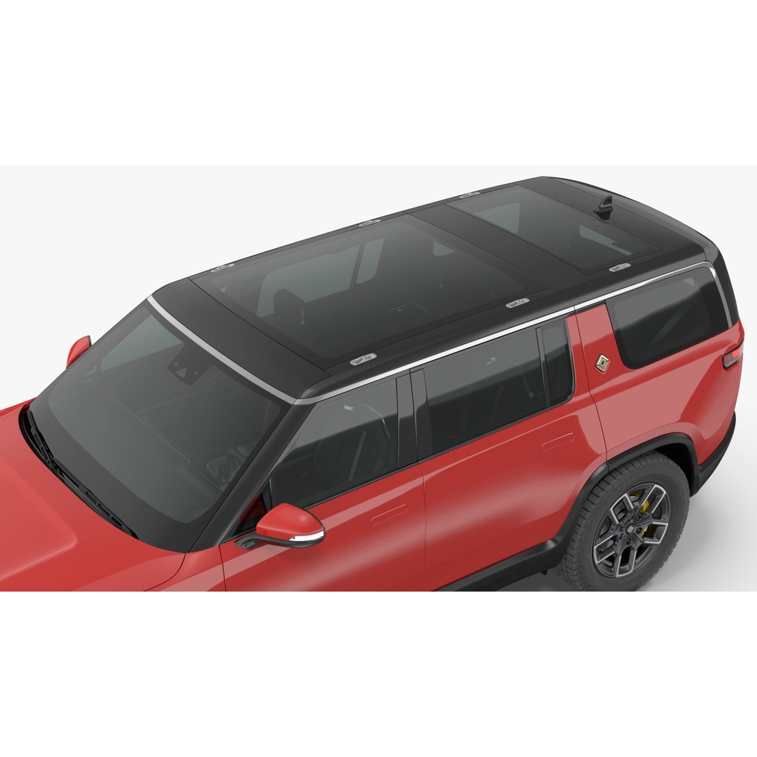 2023 Rivian R1S Quad Motor Red 3D Model – High Poly PBR SUV, FBX, OBJ - View 33