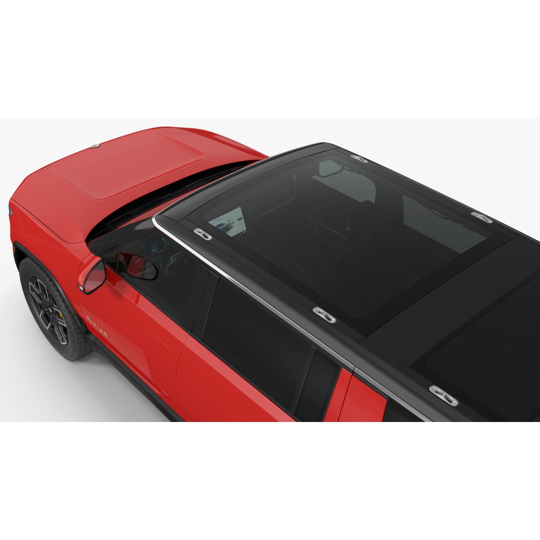 2023 Rivian R1S Quad Motor Red 3D Model – High Poly PBR SUV, FBX, OBJ - View 35