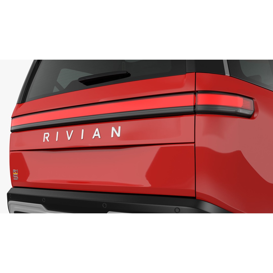 2023 Rivian R1S Quad Motor Red 3D Model – High Poly PBR SUV, FBX, OBJ - View 37