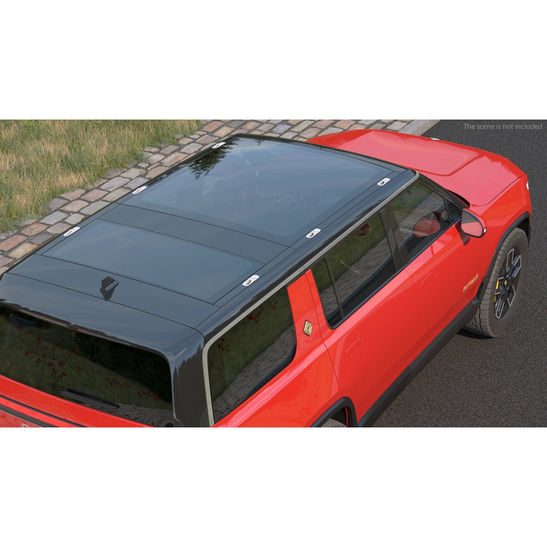 2023 Rivian R1S Quad Motor Red 3D Model – High Poly PBR SUV, FBX, OBJ - View 8