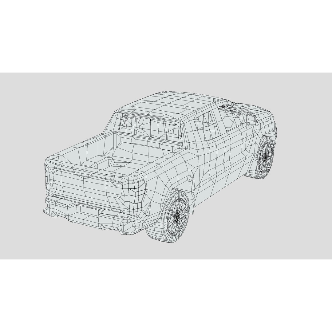 GMC Sierra EV 2024 3D Model – Low Poly Game Asset, FBX & PBR Textures