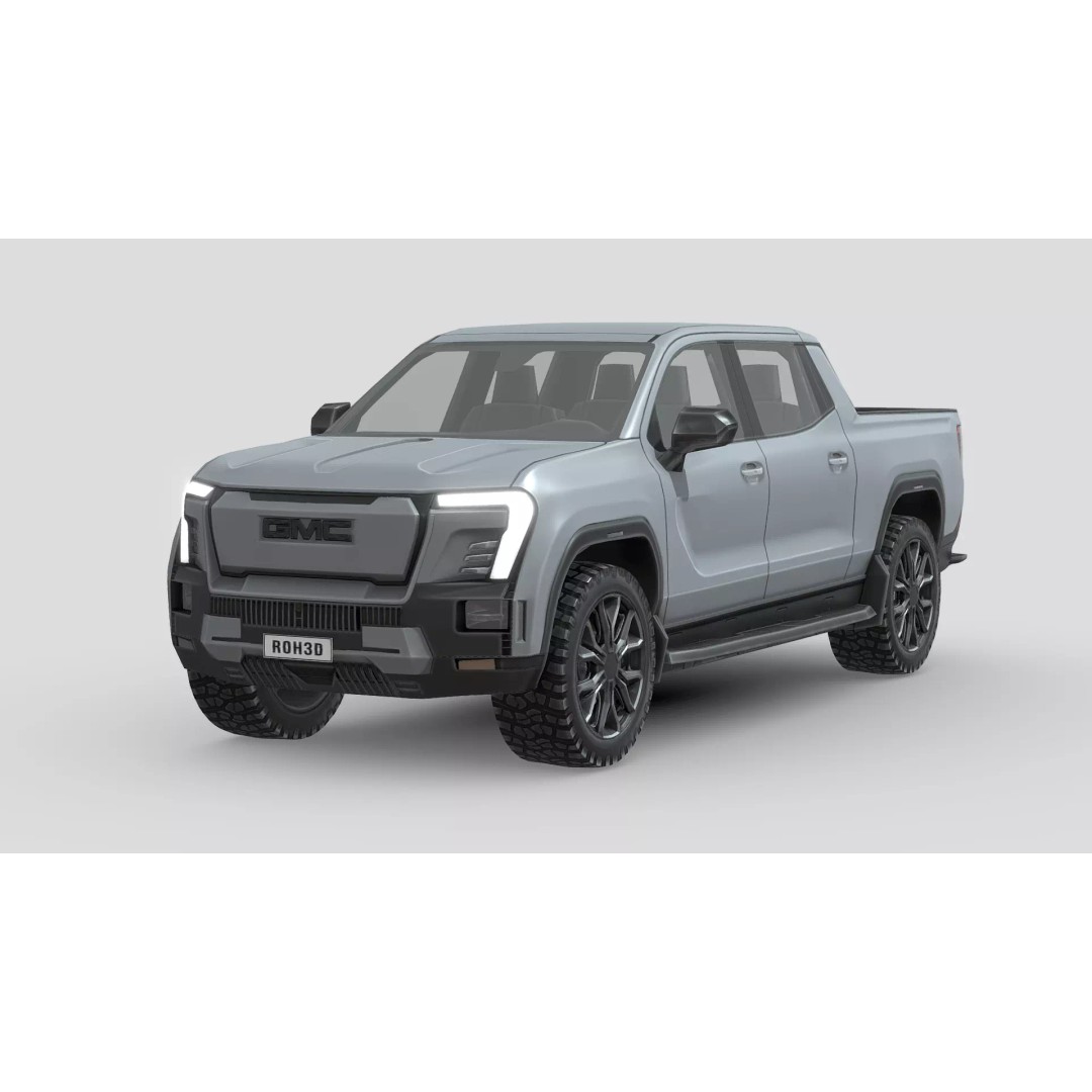 GMC Sierra EV 2024 3D Model – Low Poly Game Asset, FBX & PBR Textures - View 2