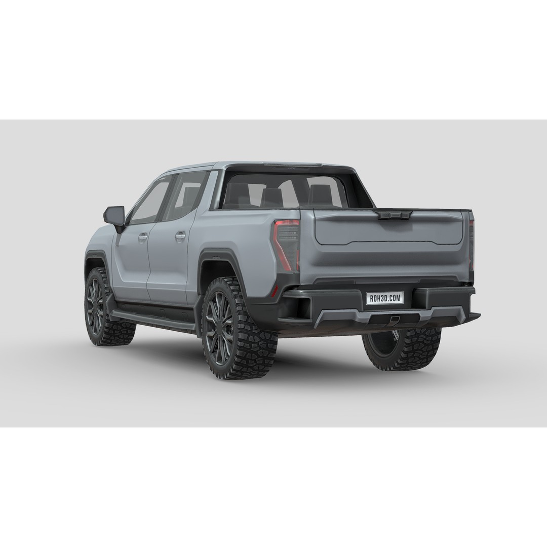 GMC Sierra EV 2024 3D Model – Low Poly Game Asset, FBX & PBR Textures - View 3