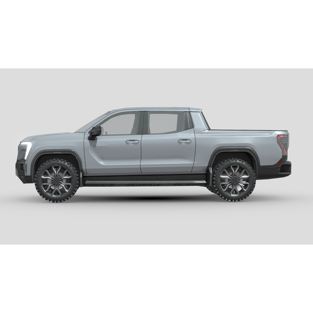 GMC Sierra EV 2024 3D Model – Low Poly Game Asset, FBX & PBR Textures - View 4