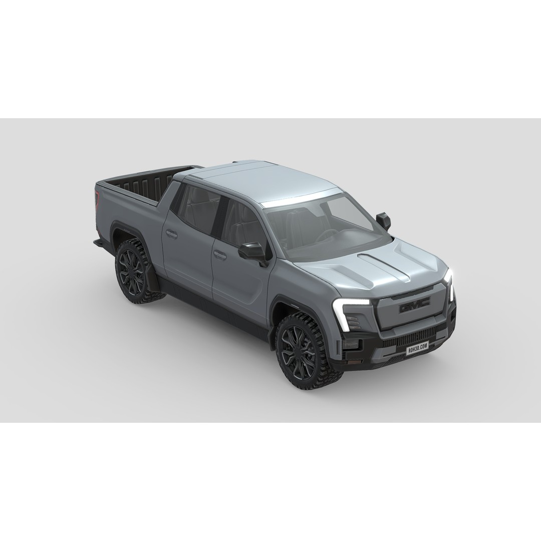 GMC Sierra EV 2024 3D Model – Low Poly Game Asset, FBX & PBR Textures - View 5