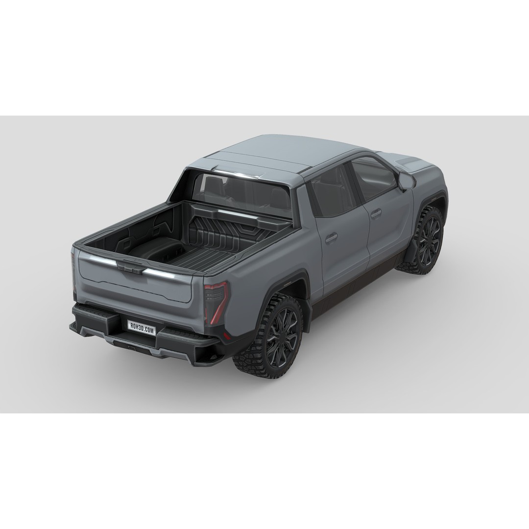 GMC Sierra EV 2024 3D Model – Low Poly Game Asset, FBX & PBR Textures - View 6