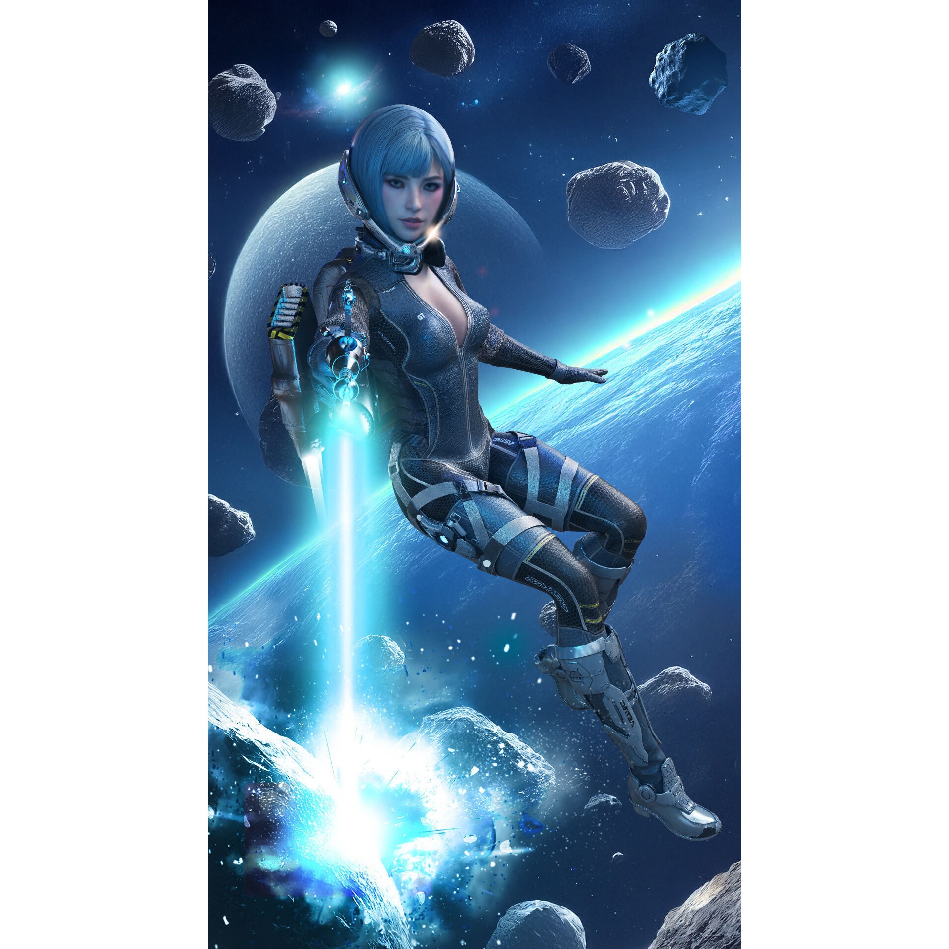 Astro Space Girl - Game-Ready 3D Model - View 13