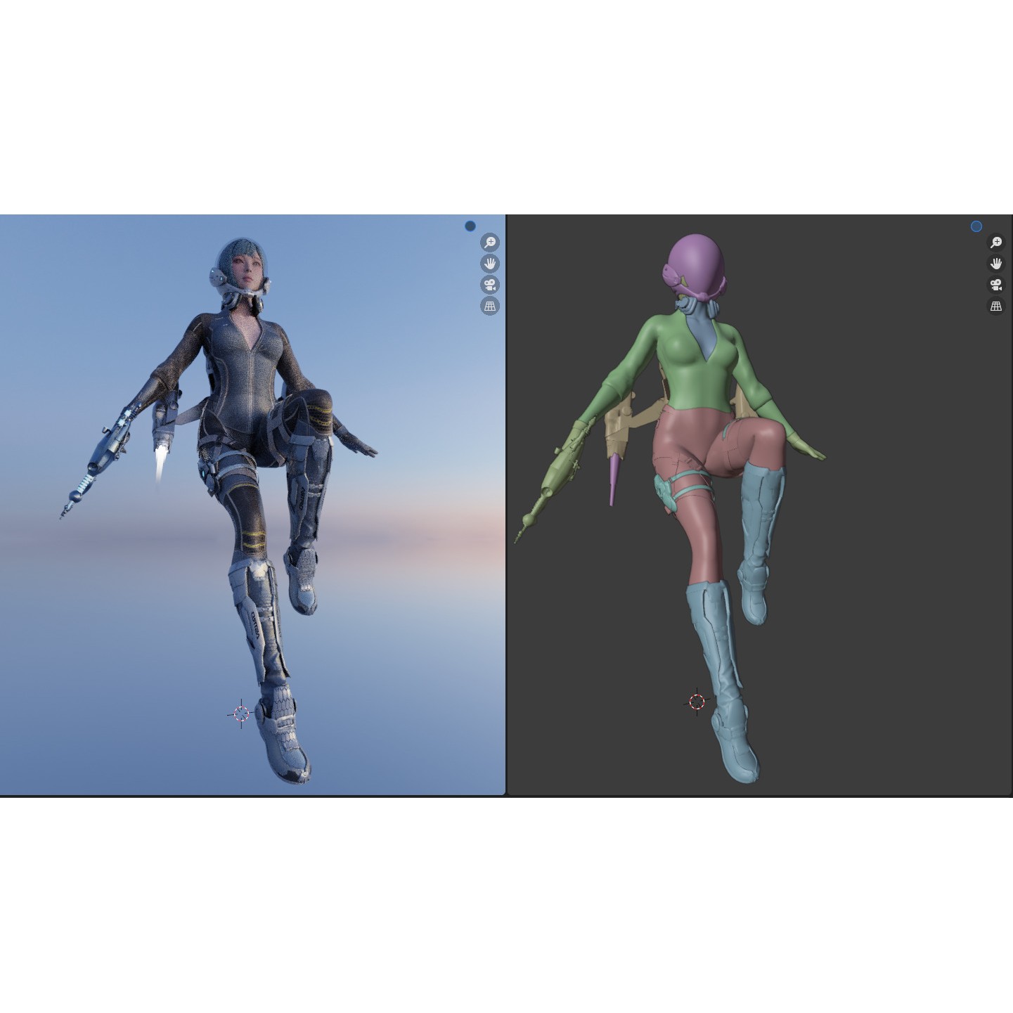 Astro Space Girl - Game-Ready 3D Model - View 14