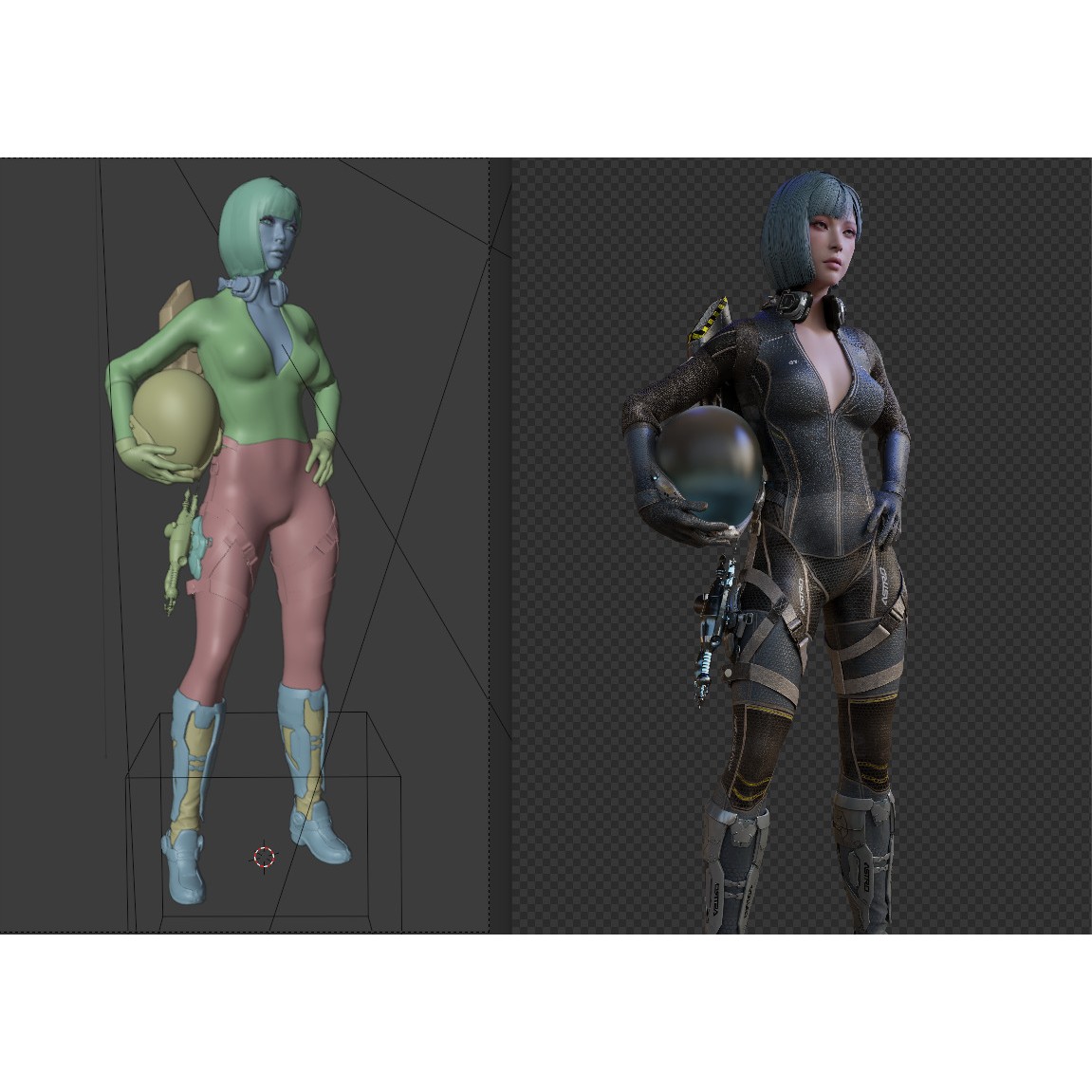 Astro Space Girl - Game-Ready 3D Model - View 16