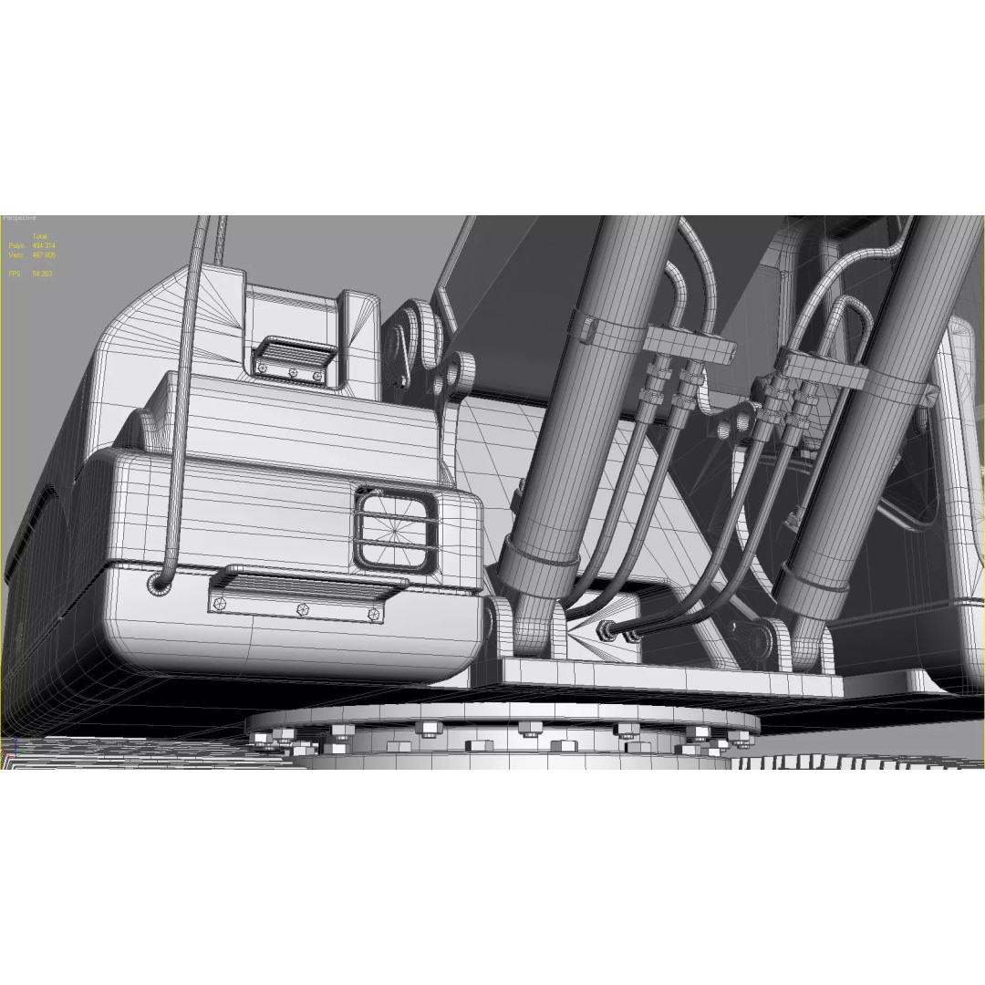 Crawler Excavator 3D Model – Detailed High Poly Asset, FBX, OBJ, Max
