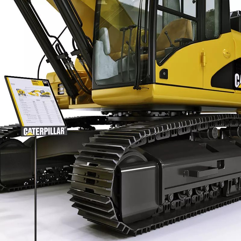 Crawler Excavator 3D Model – Detailed High Poly Asset, FBX, OBJ, Max - View 12