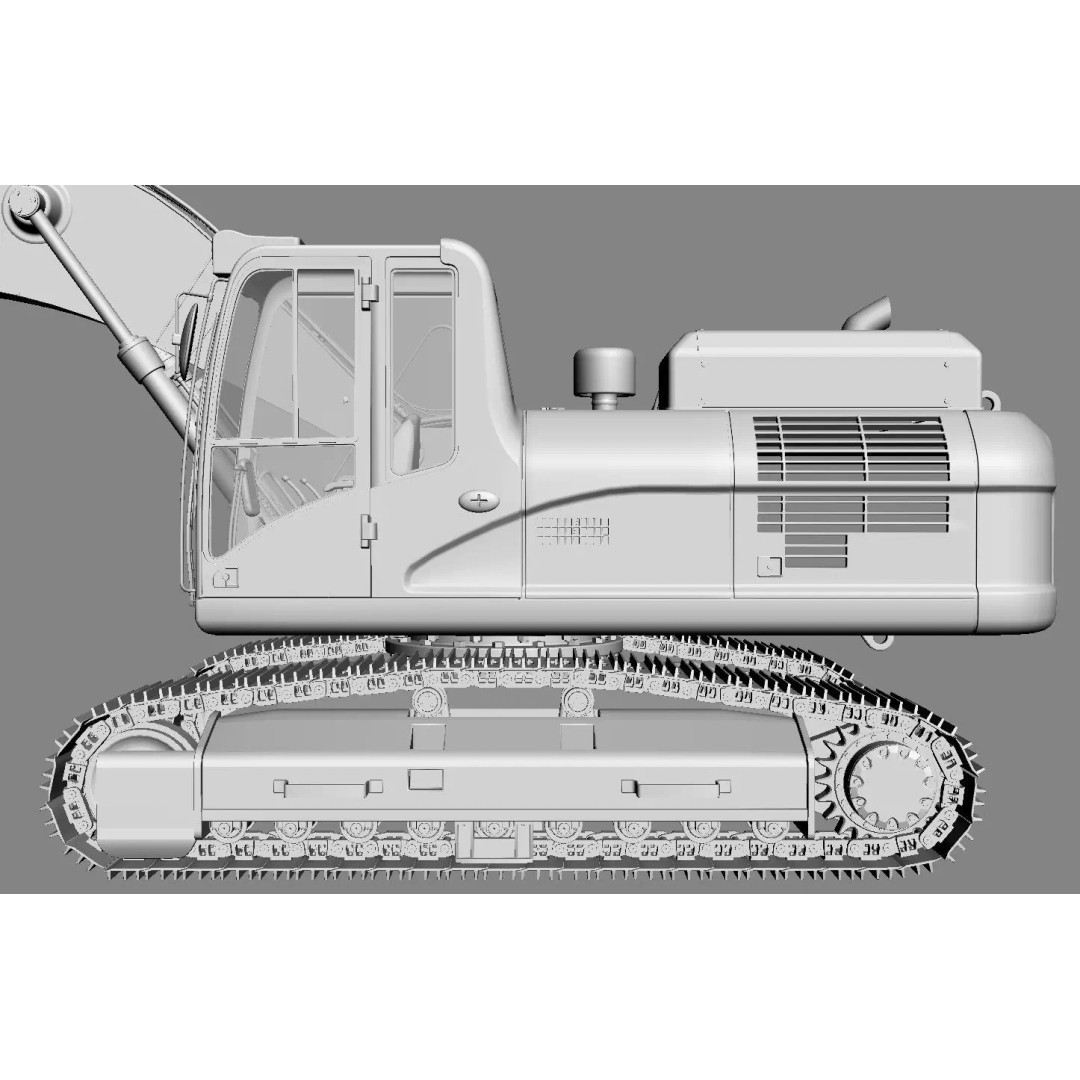 Crawler Excavator 3D Model – Detailed High Poly Asset, FBX, OBJ, Max - View 25