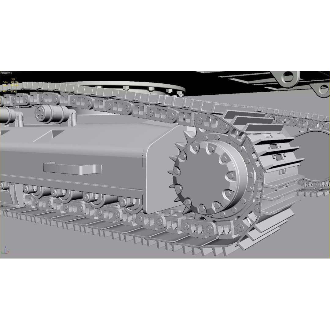 Crawler Excavator 3D Model – Detailed High Poly Asset, FBX, OBJ, Max - View 28