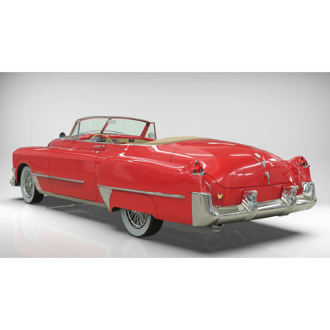 1949 Cadillac Series 62 Convertible 3D Model – Low Poly Game Asset, FBX - View 12