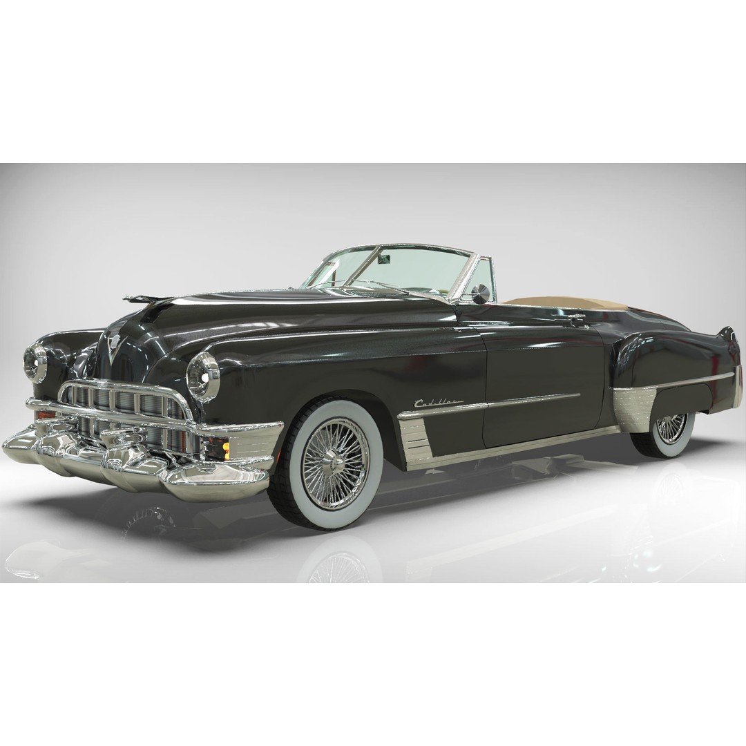 1949 Cadillac Series 62 Convertible 3D Model – Low Poly Game Asset, FBX - View 13