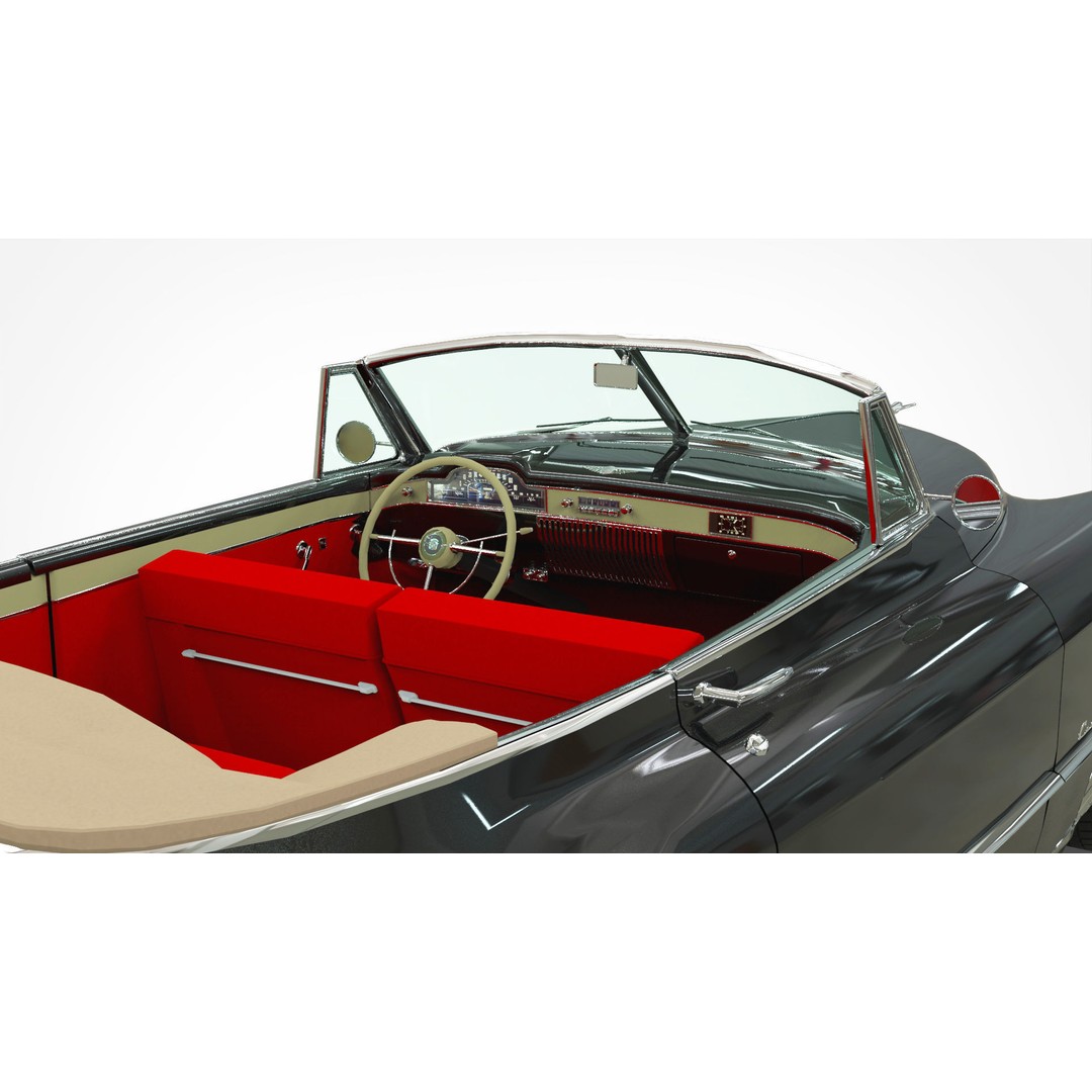 1949 Cadillac Series 62 Convertible 3D Model – Low Poly Game Asset, FBX - View 14