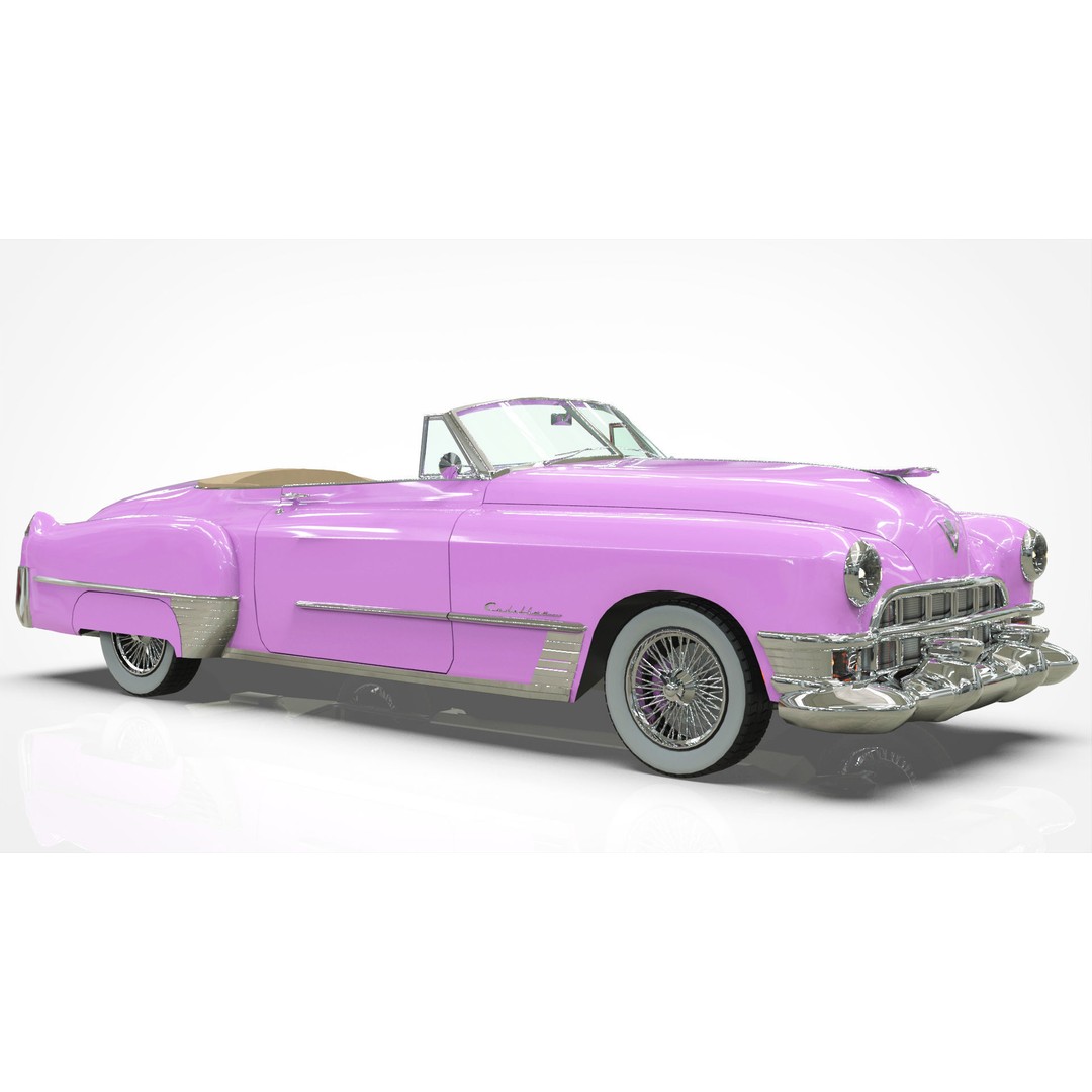 1949 Cadillac Series 62 Convertible 3D Model – Low Poly Game Asset, FBX - View 15
