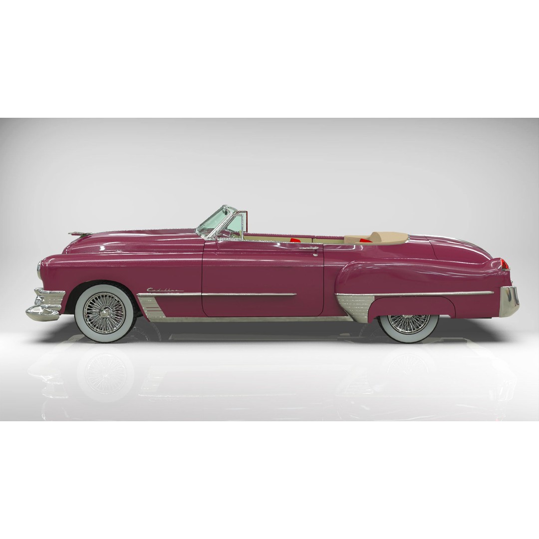 1949 Cadillac Series 62 Convertible 3D Model – Low Poly Game Asset, FBX - View 3