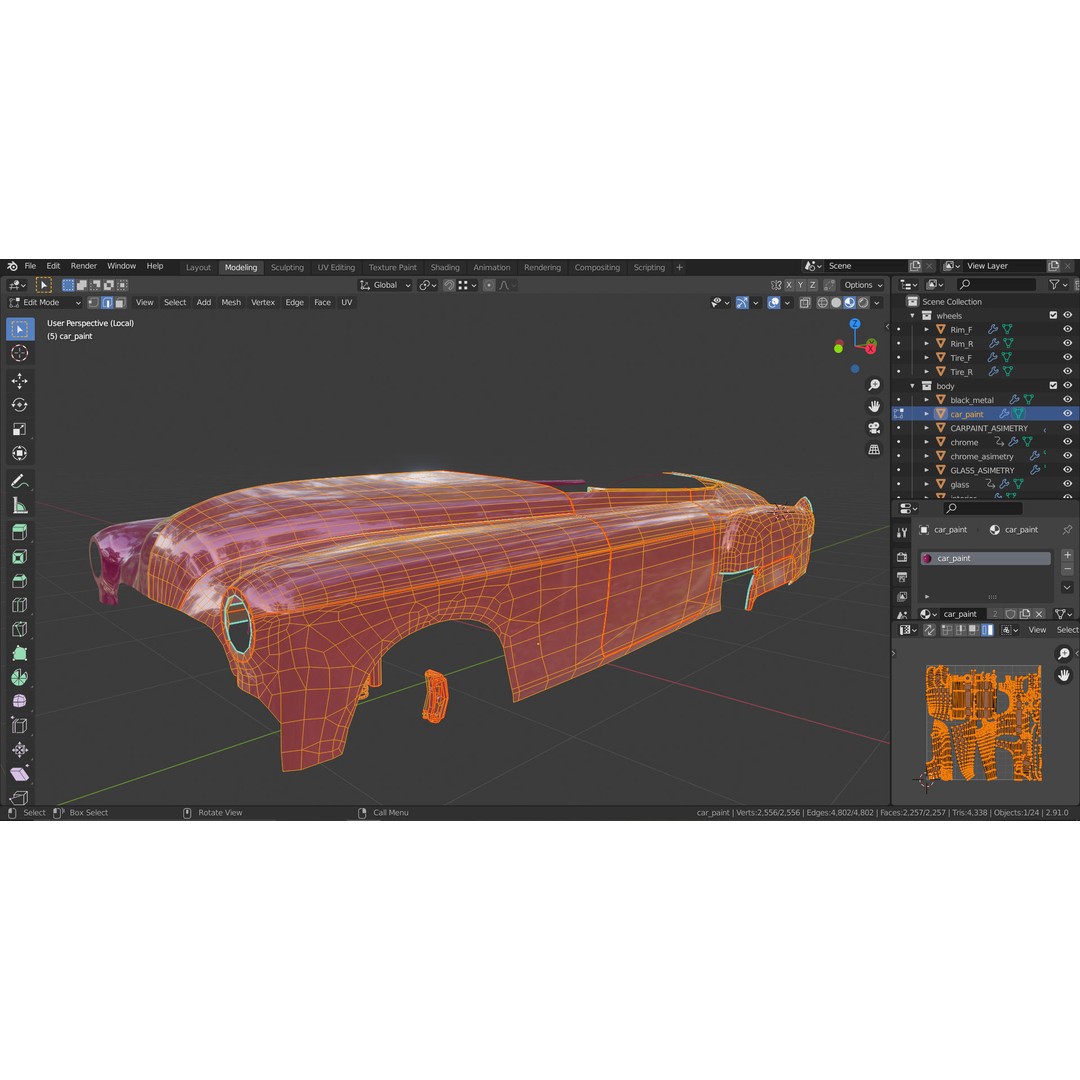 1949 Cadillac Series 62 Convertible 3D Model – Low Poly Game Asset, FBX - View 34