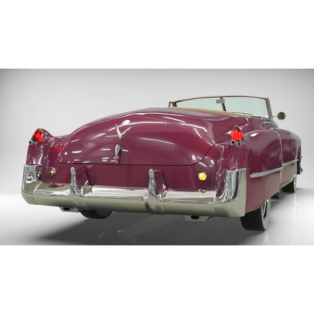 1949 Cadillac Series 62 Convertible 3D Model – Low Poly Game Asset, FBX - View 5