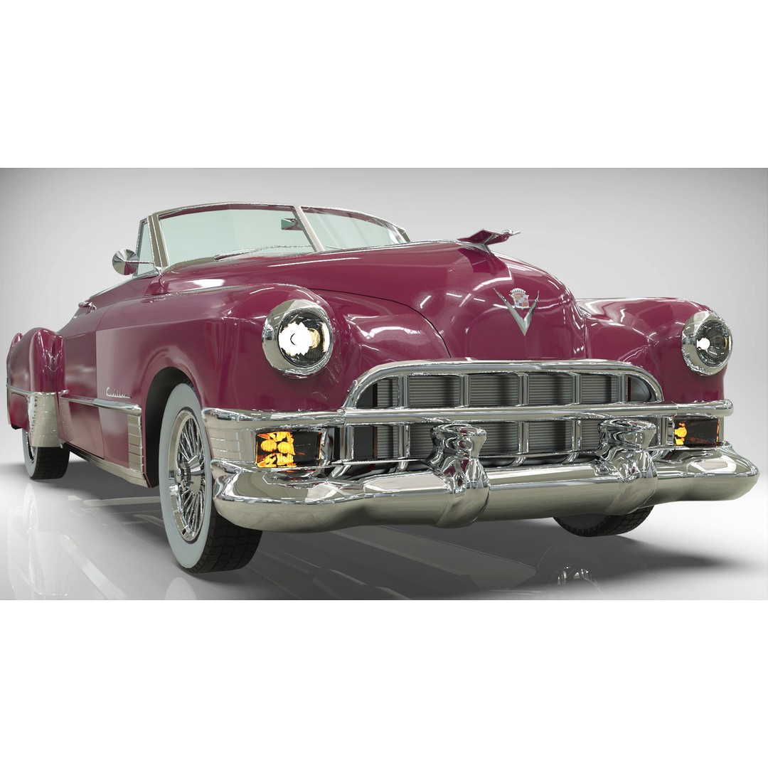 1949 Cadillac Series 62 Convertible 3D Model – Low Poly Game Asset, FBX - View 7