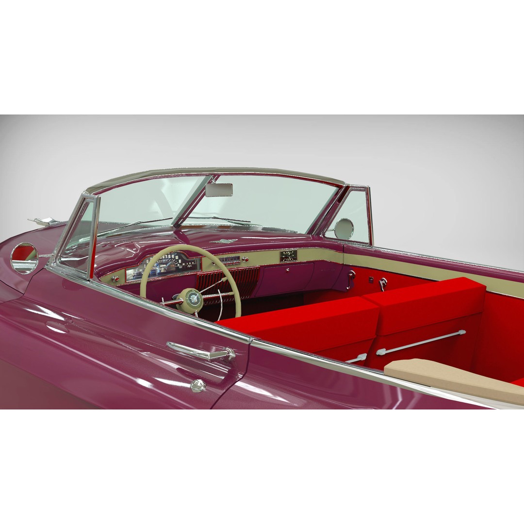 1949 Cadillac Series 62 Convertible 3D Model – Low Poly Game Asset, FBX - View 8
