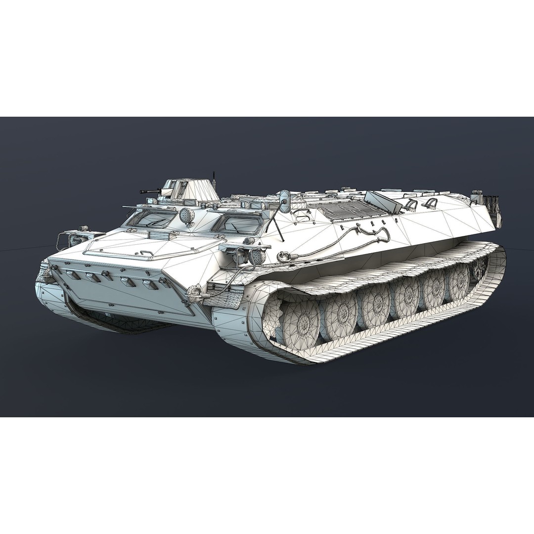 MT-LB 3D Model – Low Poly Game Ready Military Transporter, FBX - View 14