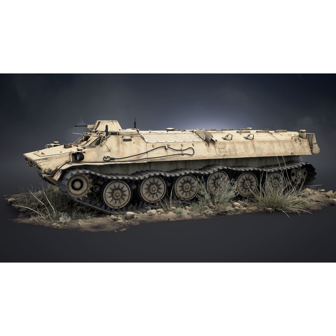 MT-LB 3D Model – Low Poly Game Ready Military Transporter, FBX - View 3