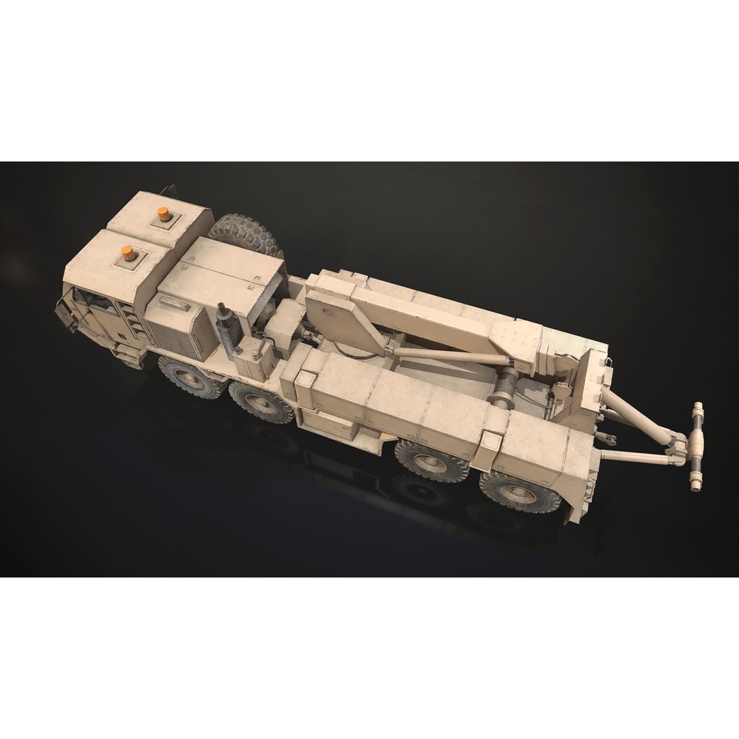 Heavy Military Wrecker 3D Model – Low Poly Game Ready, FBX, OBJ - View 12