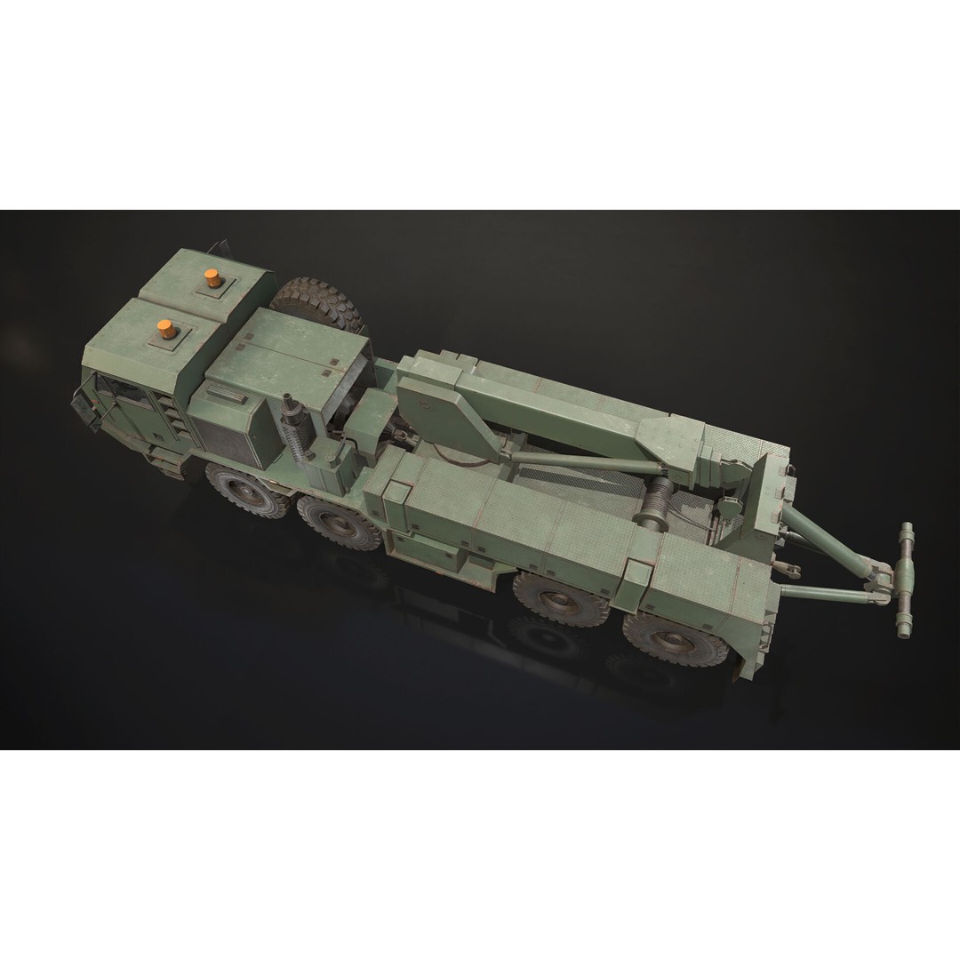Heavy Military Wrecker 3D Model – Low Poly Game Ready, FBX, OBJ - View 13