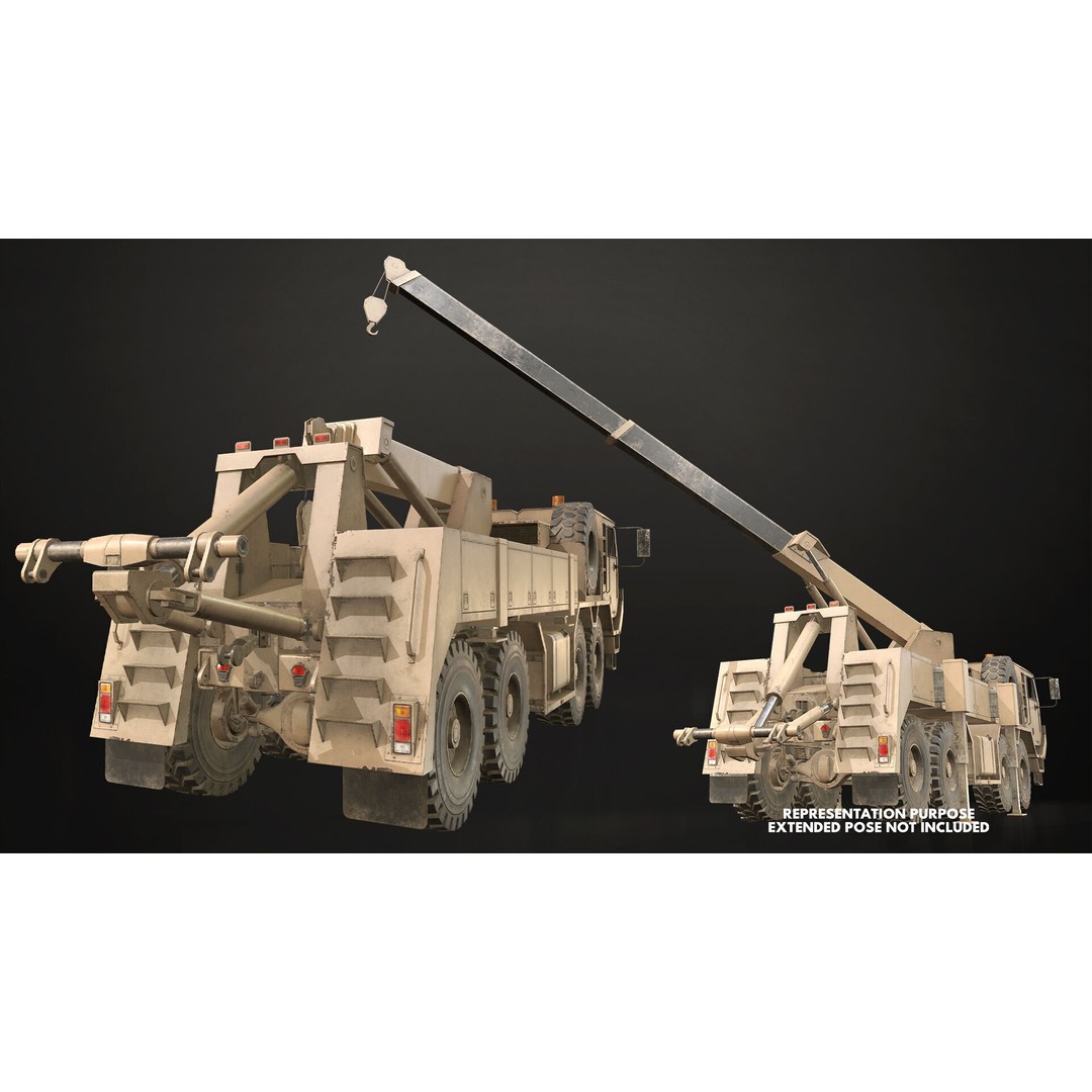 Heavy Military Wrecker 3D Model – Low Poly Game Ready, FBX, OBJ - View 19