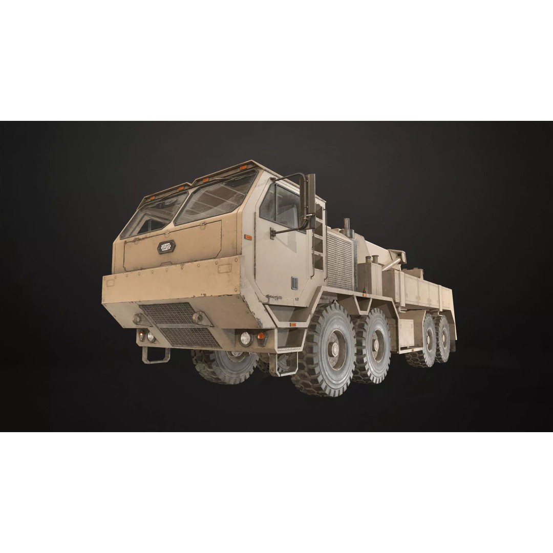 Heavy Military Wrecker 3D Model – Low Poly Game Ready, FBX, OBJ - View 2