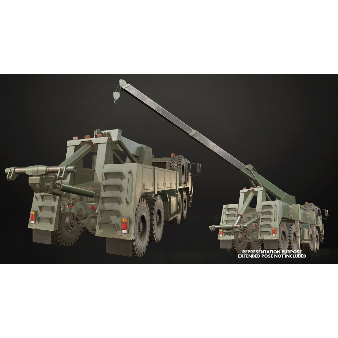 Heavy Military Wrecker 3D Model – Low Poly Game Ready, FBX, OBJ - View 20