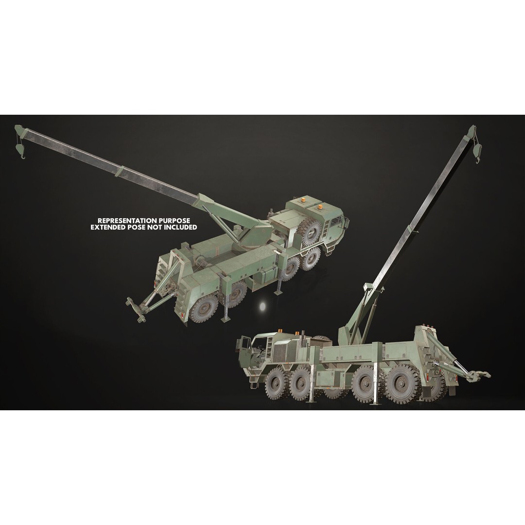 Heavy Military Wrecker 3D Model – Low Poly Game Ready, FBX, OBJ - View 22