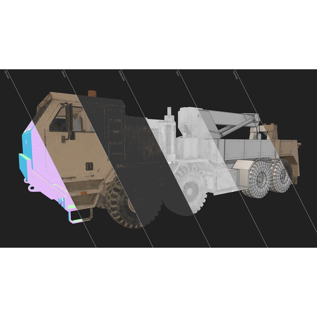 Heavy Military Wrecker 3D Model – Low Poly Game Ready, FBX, OBJ - View 29