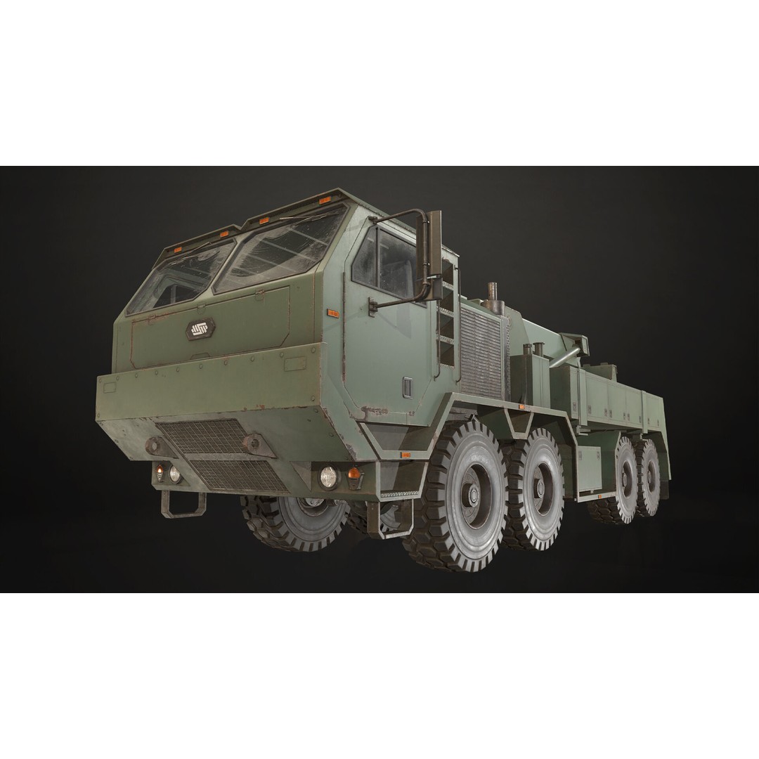 Heavy Military Wrecker 3D Model – Low Poly Game Ready, FBX, OBJ - View 3
