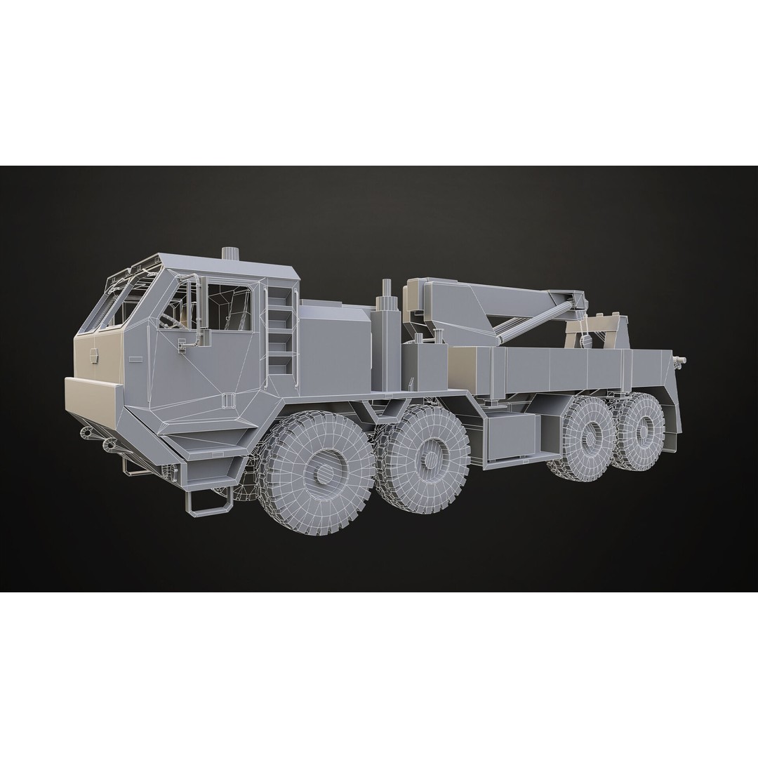 Heavy Military Wrecker 3D Model – Low Poly Game Ready, FBX, OBJ - View 30