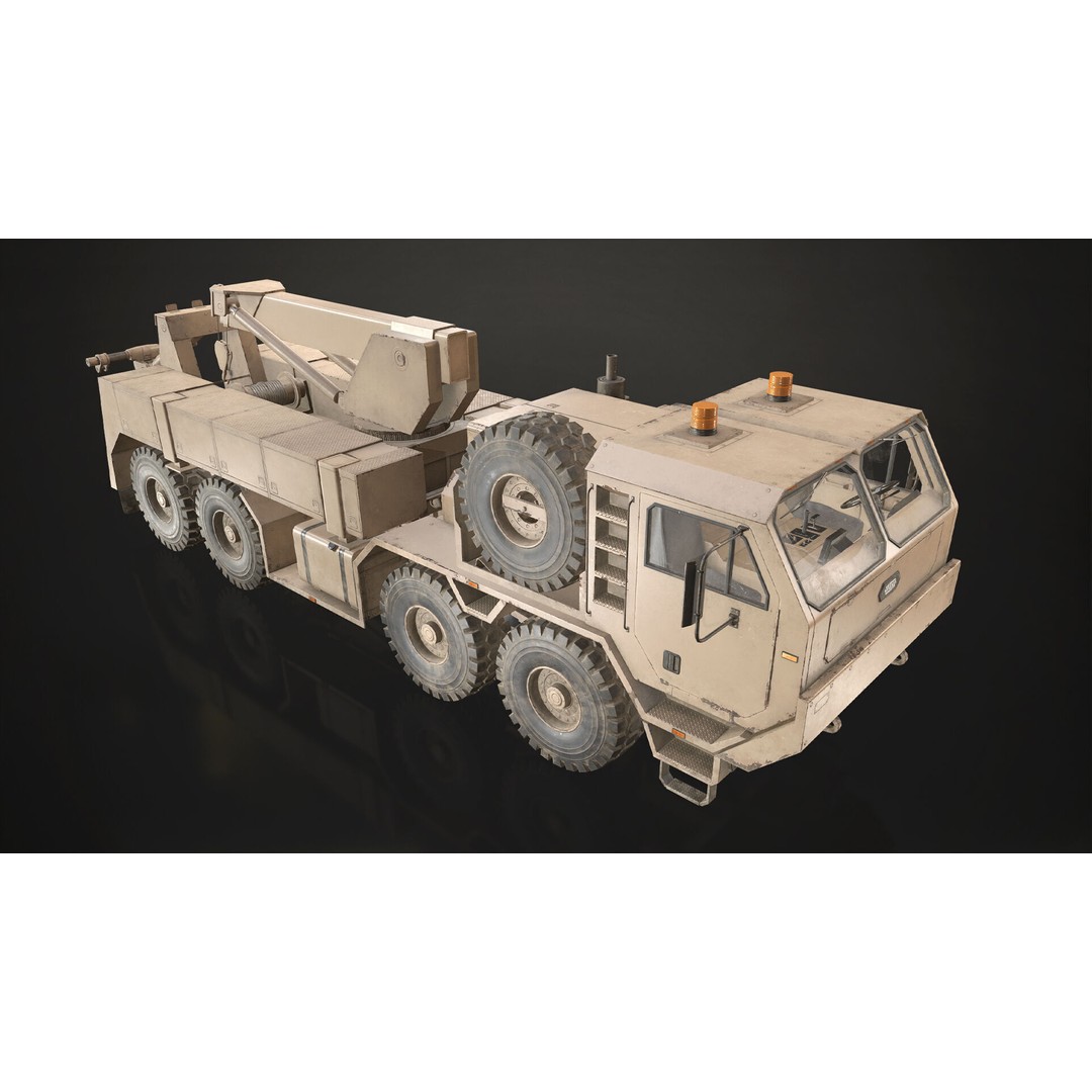 Heavy Military Wrecker 3D Model – Low Poly Game Ready, FBX, OBJ - View 6