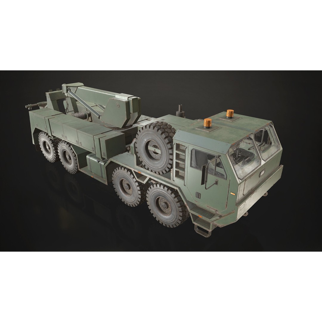 Heavy Military Wrecker 3D Model – Low Poly Game Ready, FBX, OBJ - View 7